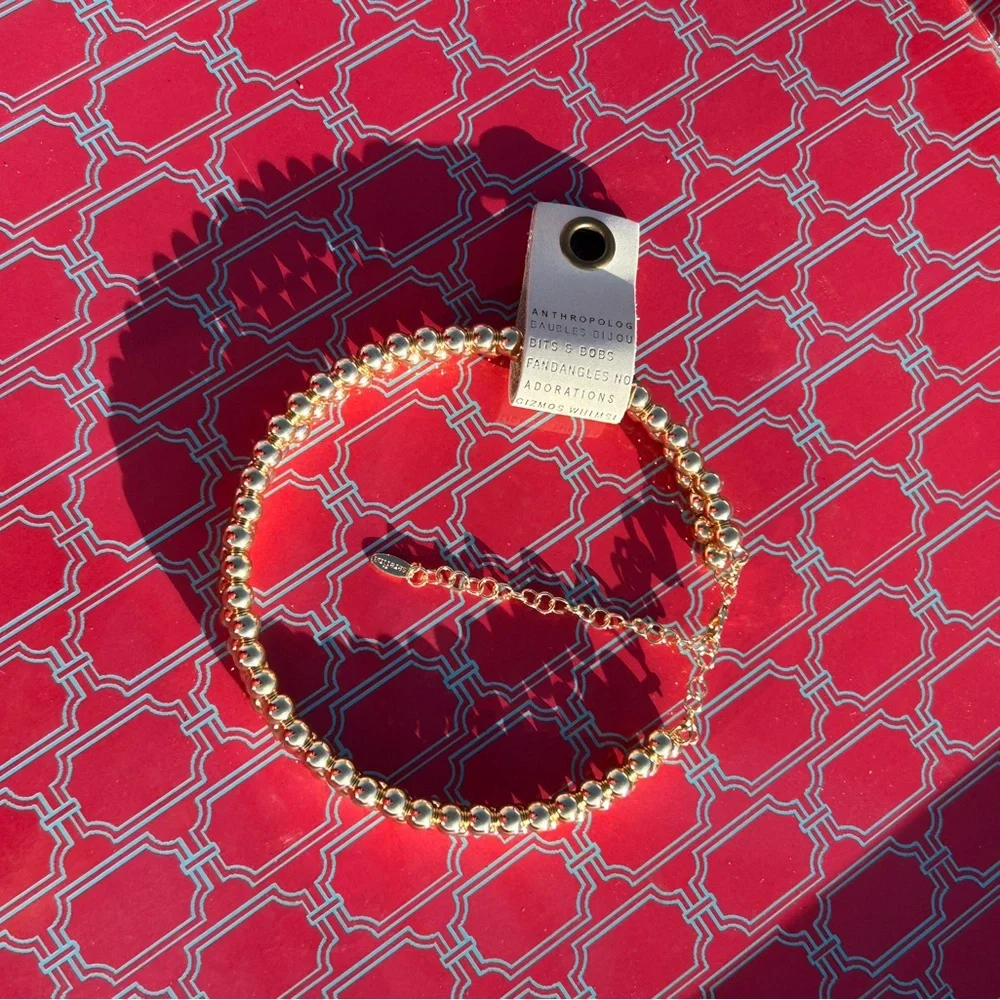 Anthropologie Gold Beaded Necklace - Picture 8 of 11